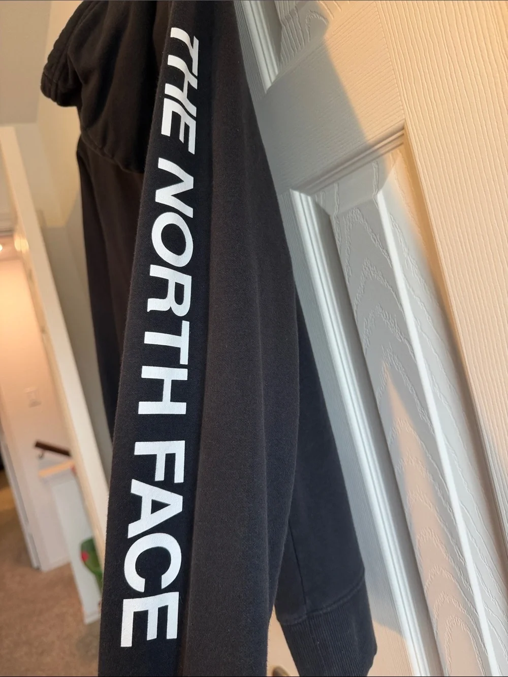 The North Face Charcoal Hoodie with White Logo